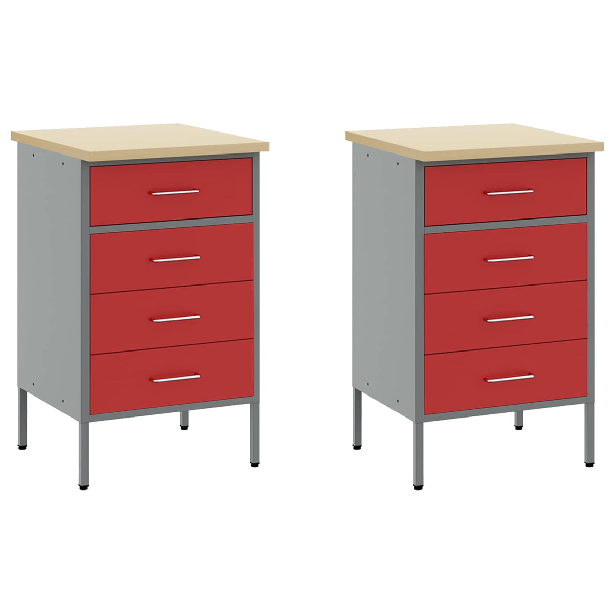Werkstattschrank-Systeme – verschiedene Ausführungen und Farben – Rot · 100 cm · 8 Schubladen – Ansicht 6