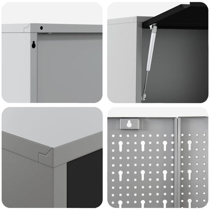 Werkstattschrank-Systeme – verschiedene Ausführungen und Farben – Schwarz · 100 cm · 5 Schubladen + 1 Tür – Ansicht 12