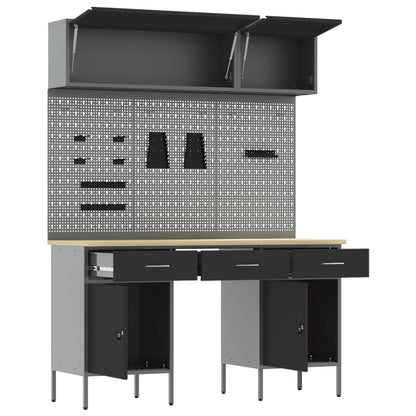 Werkstattschrank-Systeme – verschiedene Ausführungen und Farben – Schwarz · 8 Schubladen + Regal – Ansicht 5