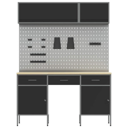 Werkstattschrank-Systeme – verschiedene Ausführungen und Farben – Schwarz · 8 Schubladen + Regal – Ansicht 8