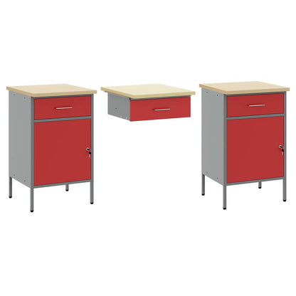 Werkstattschrank-Systeme – verschiedene Ausführungen und Farben – Rot · 8 Schubladen + Speicher – Ansicht 6