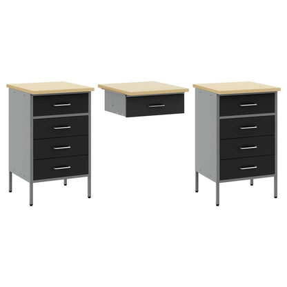 Werkstattschrank-Systeme – verschiedene Ausführungen und Farben – Schwarz · 8 Schubladen + Speicher · Variante B – Ansicht 6