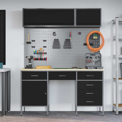 Werkstattschrank-Systeme – verschiedene Ausführungen und Farben – Schwarz · 8 Schubladen + Speicher · Variante C – Ansicht 4