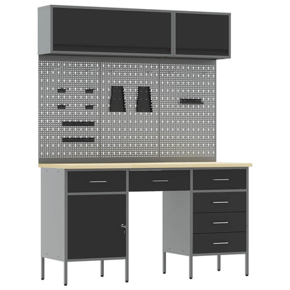 Werkstattschrank-Systeme – verschiedene Ausführungen und Farben – Schwarz · 8 Schubladen + Speicher · Variante C – Ansicht 2