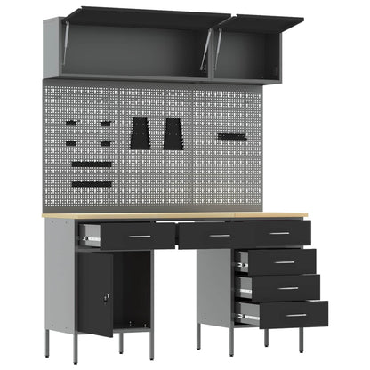 Werkstattschrank-Systeme – verschiedene Ausführungen und Farben – Schwarz · 8 Schubladen + Speicher · Variante C – Ansicht 5