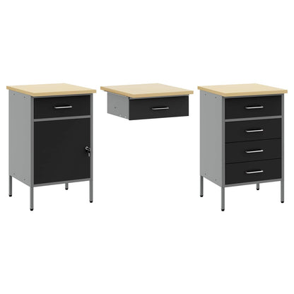 Werkstattschrank-Systeme – verschiedene Ausführungen und Farben – Schwarz · 8 Schubladen + Speicher · Variante C – Ansicht 6