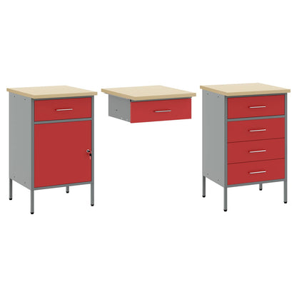 Werkstattschrank-Systeme – verschiedene Ausführungen und Farben – Rot · 8 Schubladen + Speicher · Variante C – Ansicht 6