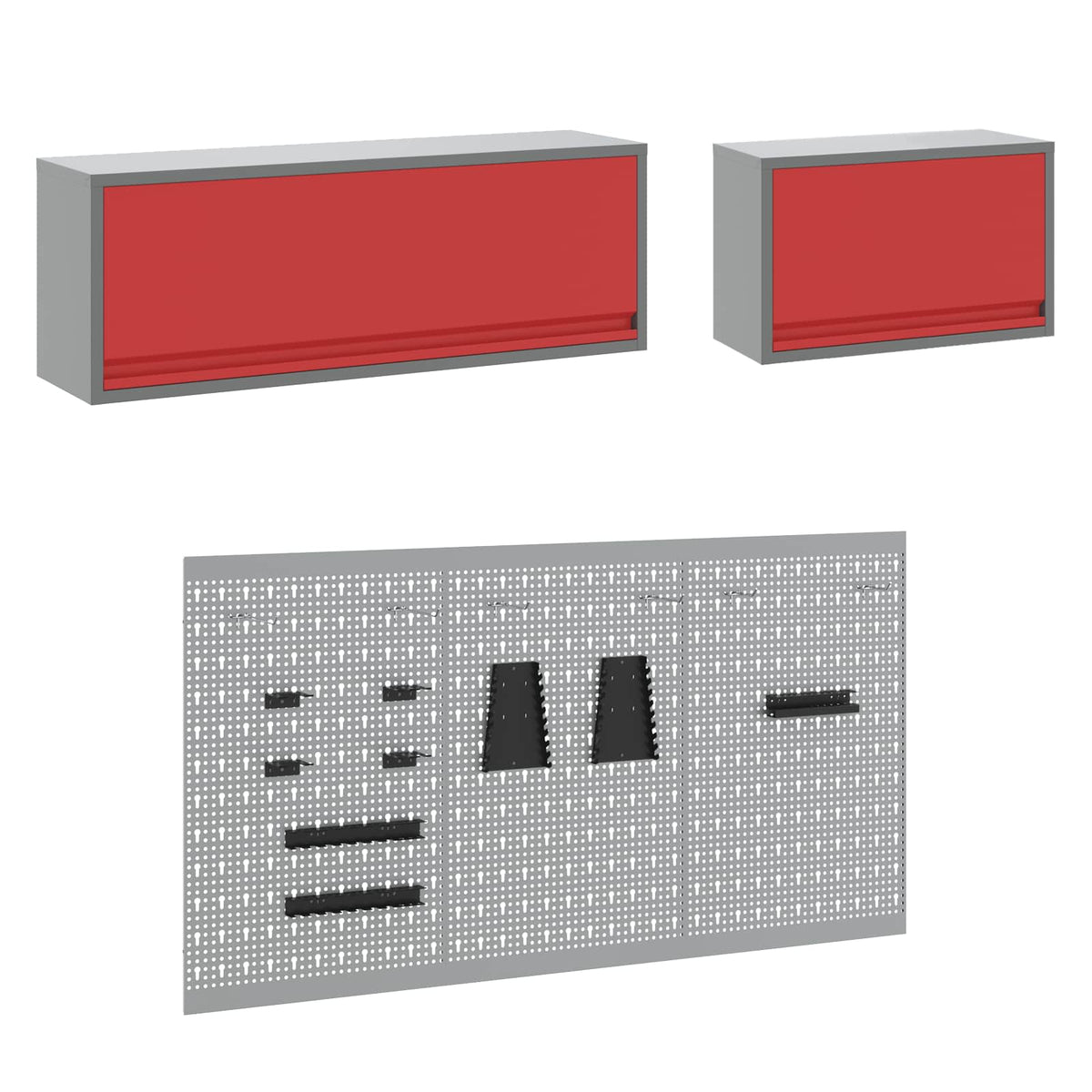 Werkstattschrank-Systeme – verschiedene Ausführungen und Farben – Rot · 8 Schubladen + Speicher · Variante C – Ansicht 7