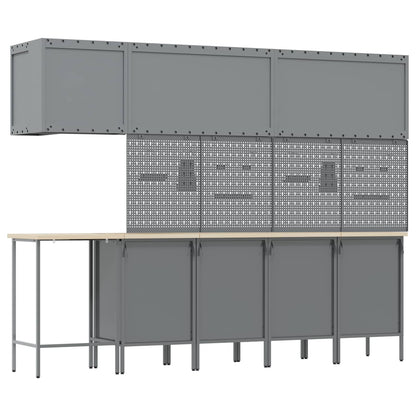 Werkstattschrank-Systeme – verschiedene Ausführungen und Farben – Schwarz · 12 Schubladen + 2 Türen – Ansicht 10