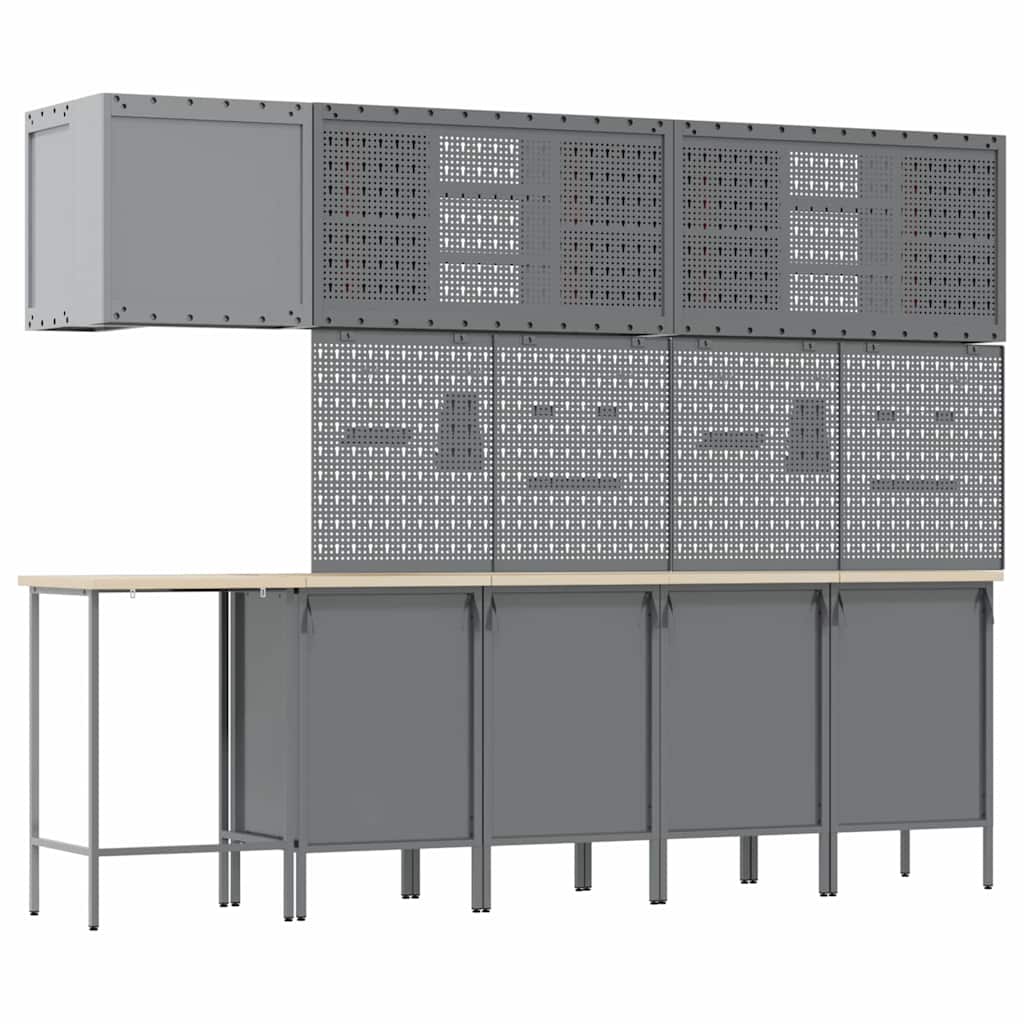 Werkstattschrank-Systeme – verschiedene Ausführungen und Farben – Schwarz · 12 Schubladen + 2 Türen · Variante B – Ansicht 10