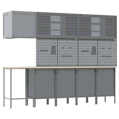Werkstattschrank-Systeme – verschiedene Ausführungen und Farben – Schwarz · 12 Schubladen + 2 Türen · Variante B – Ansicht 10