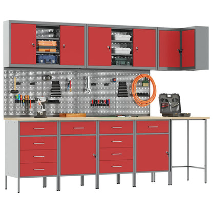 Werkstattschrank-Systeme – verschiedene Ausführungen und Farben – Schwarz · 12 Schubladen + 2 Türen · Variante B – Ansicht 3