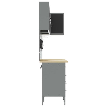 Werkstattschrank-Systeme – verschiedene Ausführungen und Farben – Schwarz · 12 Schubladen + 2 Türen · Variante C – Ansicht 9