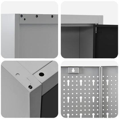 Werkstattschrank-Systeme – verschiedene Ausführungen und Farben – Schwarz · 12 Schubladen + 2 Türen · Variante D – Ansicht 11