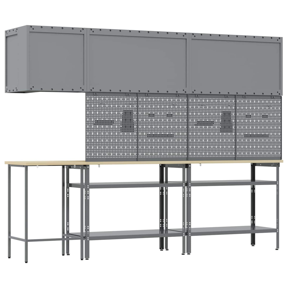 Werkstattschrank-Systeme – verschiedene Ausführungen und Farben – Schwarz · 10 Regale – Ansicht 8