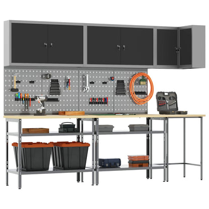 Werkstattschrank-Systeme – verschiedene Ausführungen und Farben – Schwarz · 10 Regale – Ansicht 2