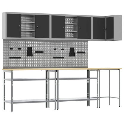 Werkstattschrank-Systeme – verschiedene Ausführungen und Farben – Schwarz · 10 Regale · Variante B – Ansicht 3