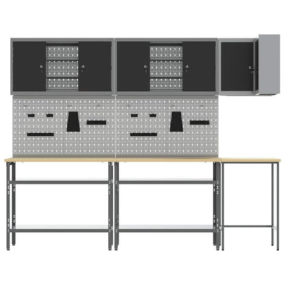 Werkstattschrank-Systeme – verschiedene Ausführungen und Farben – Schwarz · 10 Regale · Variante B – Ansicht 5