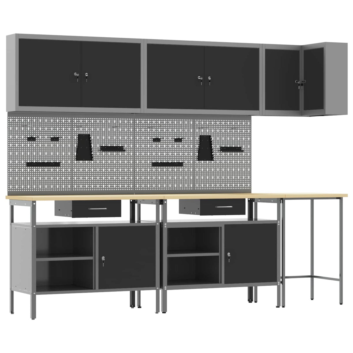 Werkstattschrank-Systeme – verschiedene Ausführungen und Farben – Schwarz · 10 Schubladen – Ansicht 2