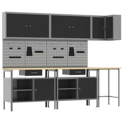 Werkstattschrank-Systeme – verschiedene Ausführungen und Farben – Schwarz · 10 Schubladen – Ansicht 2