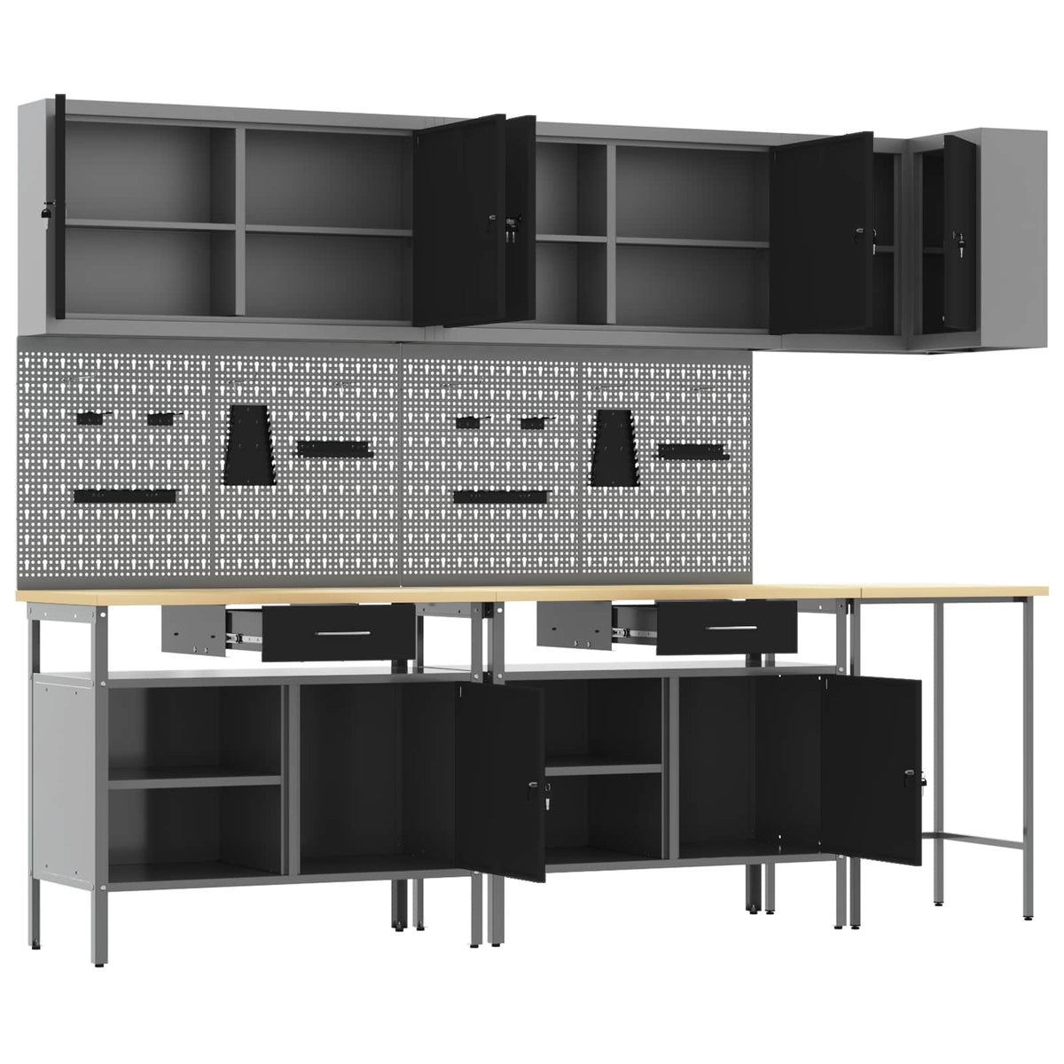 Werkstattschrank-Systeme – verschiedene Ausführungen und Farben – Schwarz · 10 Schubladen – Ansicht 5