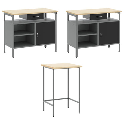 Werkstattschrank-Systeme – verschiedene Ausführungen und Farben – Schwarz · 10 Schubladen · Variante B – Ansicht 7