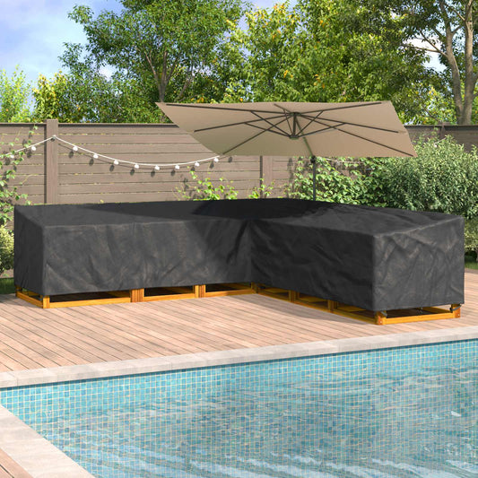 M�belbezug 325 x 325 x 80 cm 210D Oxford Stoff L-Form Schwarz
