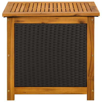 Gartenlagerbox 88 L Massivholz Akazie 60 x 50 x 56 cm Schwarz
