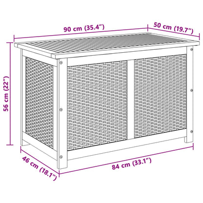 Gartenlagerboxen aus Akazienholz – verschiedene Größen und Farben – Schwarz · 90 cm – Ansicht 9