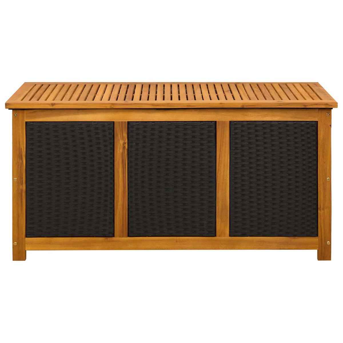 Gartenlagerboxen aus Akazienholz – verschiedene Größen und Farben – Schwarz · 113 cm – Ansicht 4