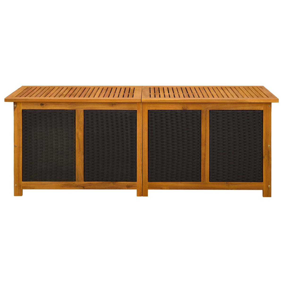 Gartenlagerboxen aus Akazienholz – verschiedene Größen und Farben – Schwarz · 150 cm – Ansicht 4