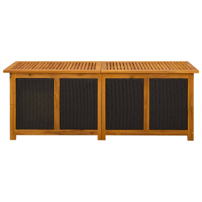 Gartenlagerboxen aus Akazienholz – verschiedene Größen und Farben – Schwarz · 150 cm – Ansicht 4