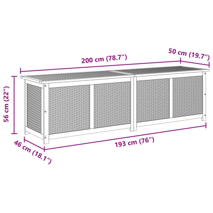 Gartenlagerboxen aus Akazienholz – verschiedene Größen und Farben – Schwarz · 200 cm – Ansicht 9