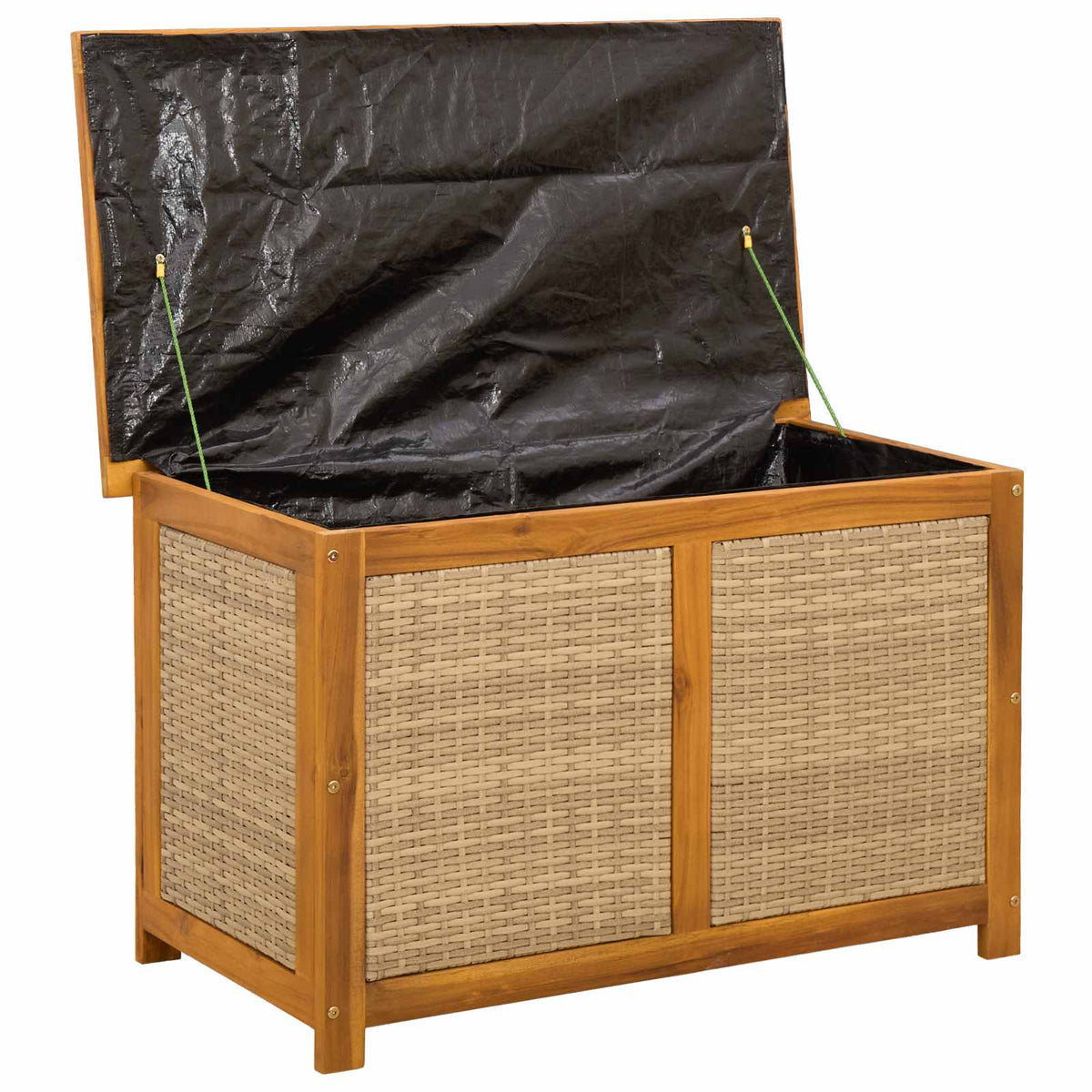 Gartenlagerboxen aus Akazienholz – verschiedene Größen und Farben – Beige · 90 cm – Ansicht 3