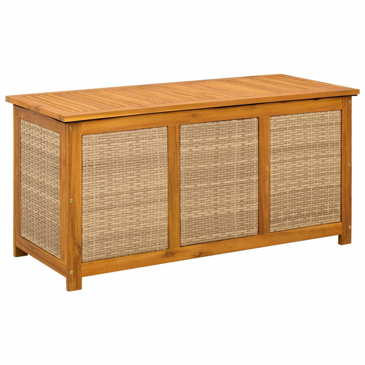 Gartenlagerboxen aus Akazienholz – verschiedene Größen und Farben – Beige · 113 cm – Ansicht 2