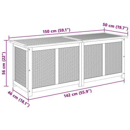 Gartenlagerboxen aus Akazienholz – verschiedene Größen und Farben – Beige · 150 cm – Ansicht 9
