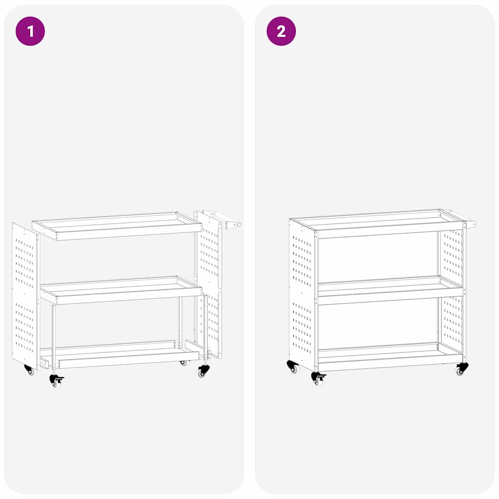 Werkzeugwagen mit 3 Ablagen – 75 × 35 × 73 cm