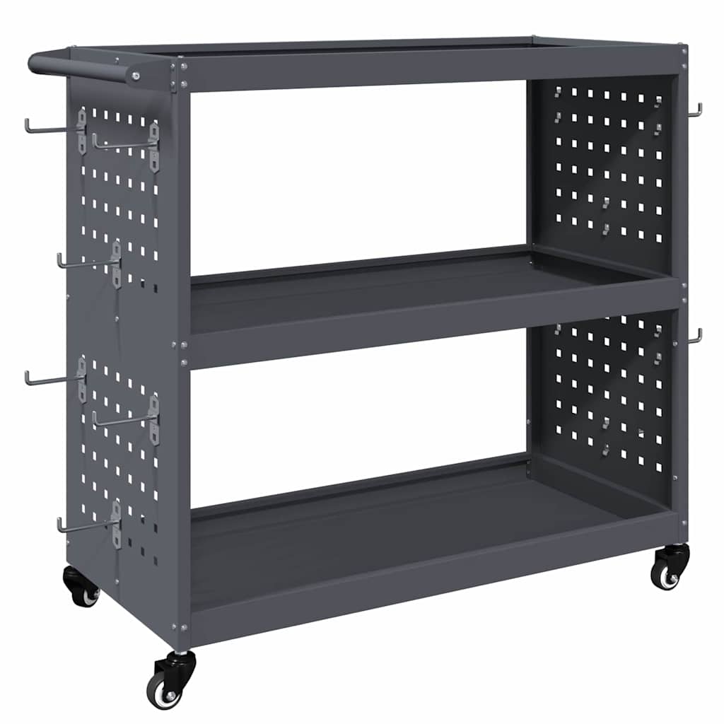 Werkzeugwagen Anthrazit 75 x 35 x 73 cm Kaltgewalzter Stahl