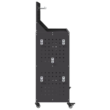 Werkzeugwagen Schwarz 65 x 35 x 111 cm Kaltgewalzter Stahl