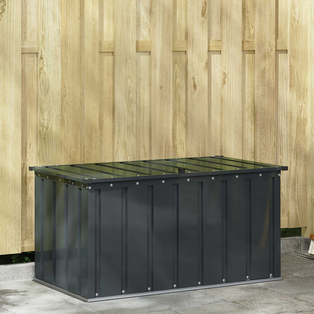 Gartenlagerbox Schwarz 101 x 56,5 x 50 cm Stahl