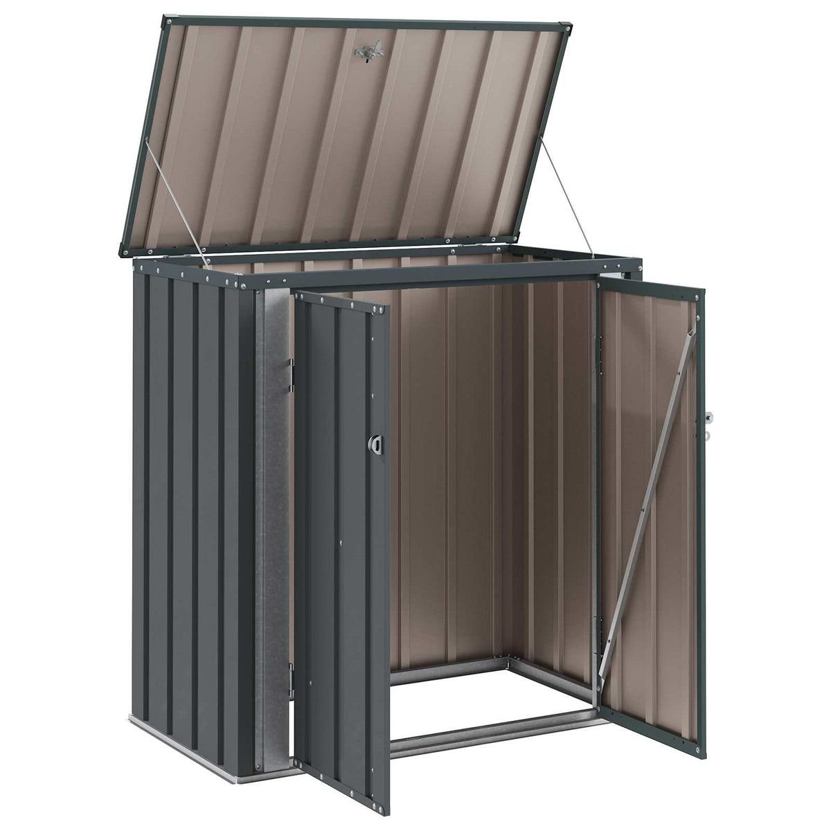 Gartenlagerbox Schwarz 101,5 x 57 x 100,5 cm Stahl