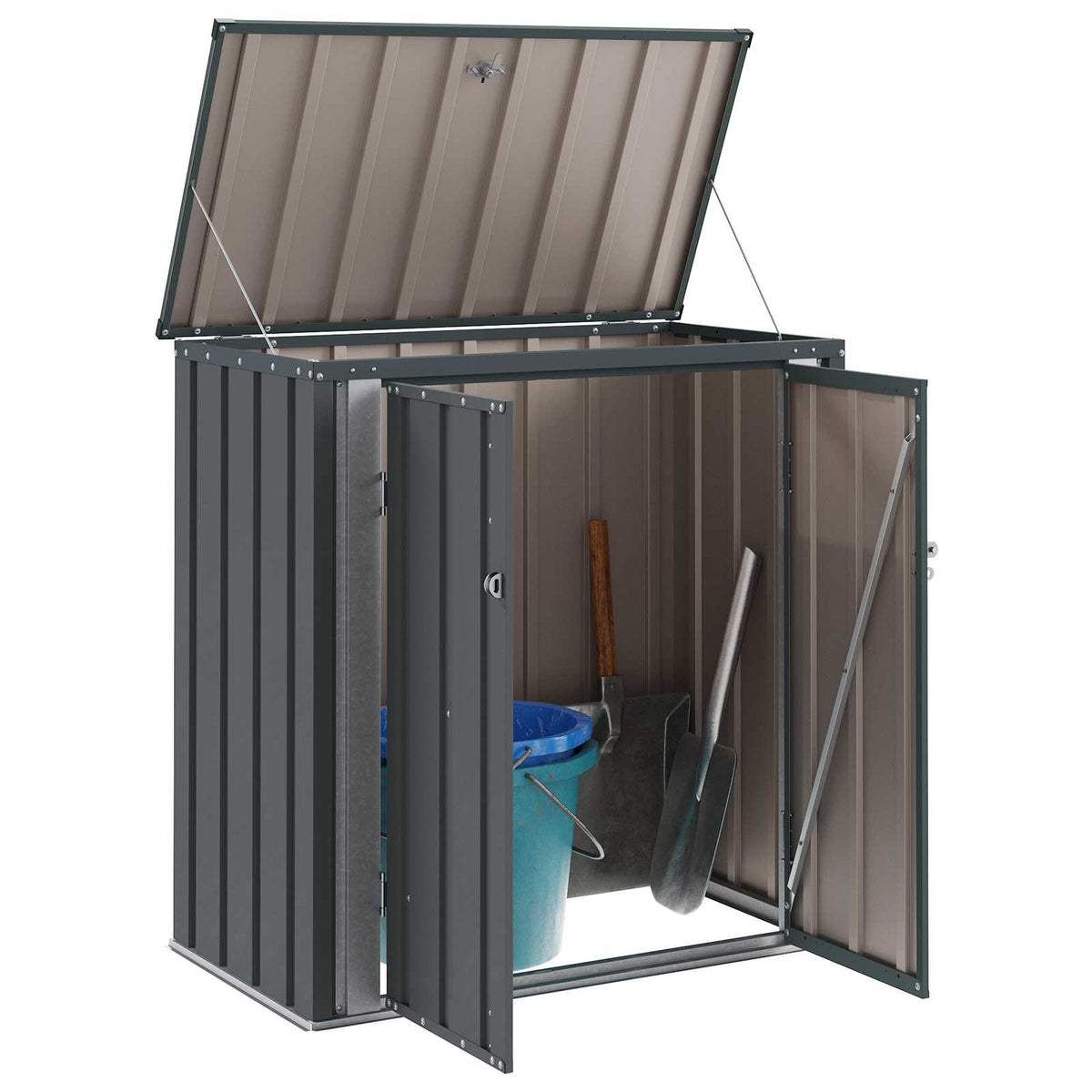 Gartenlagerbox Schwarz 101,5 x 57 x 100,5 cm Stahl