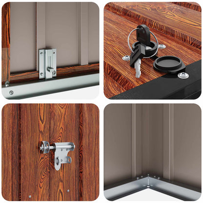 Gartenlagerbox Braun 151,5 x 82 x 110,5 cm Stahl