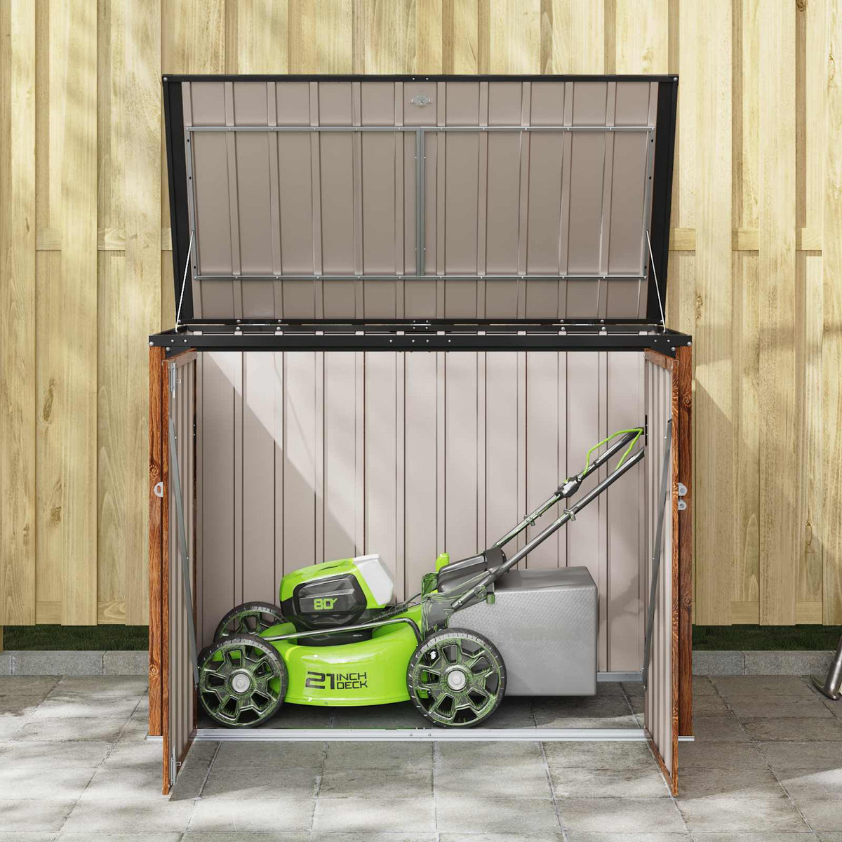Gartenlagerbox Braun 151,5 x 82 x 110,5 cm Stahl
