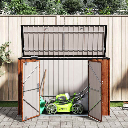 Gartenlagerbox Braun 214 x 82 x 132 cm Stahl