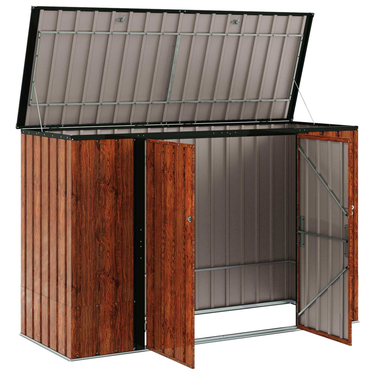 Gartenlagerbox Braun 214 x 82 x 132 cm Stahl