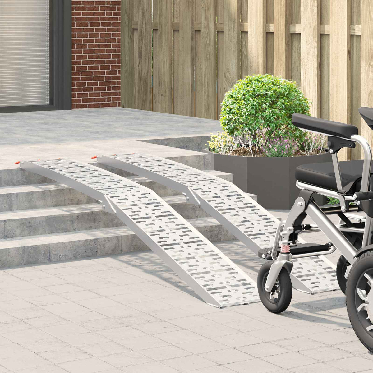 Zusammenklappbare Motorradrampe 340 kg pro Rampe 2 Stk. Silber