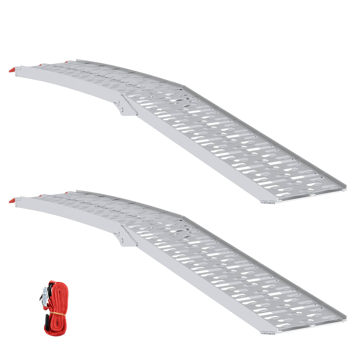 Zusammenklappbare Motorradrampe 340 kg pro Rampe 2 Stk. Silber