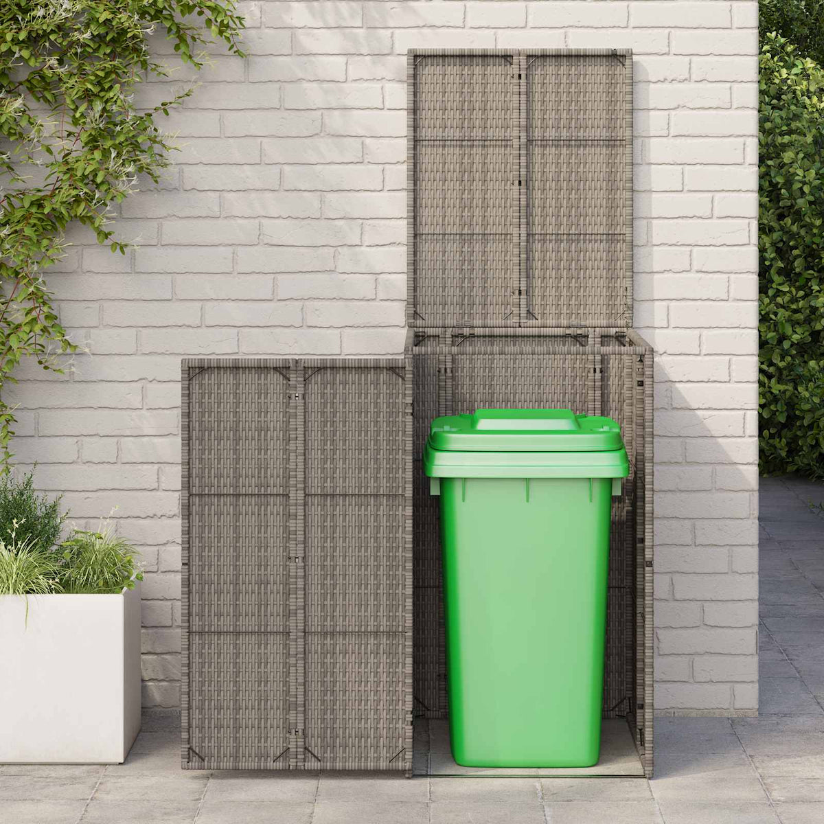 Mülltonnenbox Grau 65 x 80 x 115 cm Polyethylen