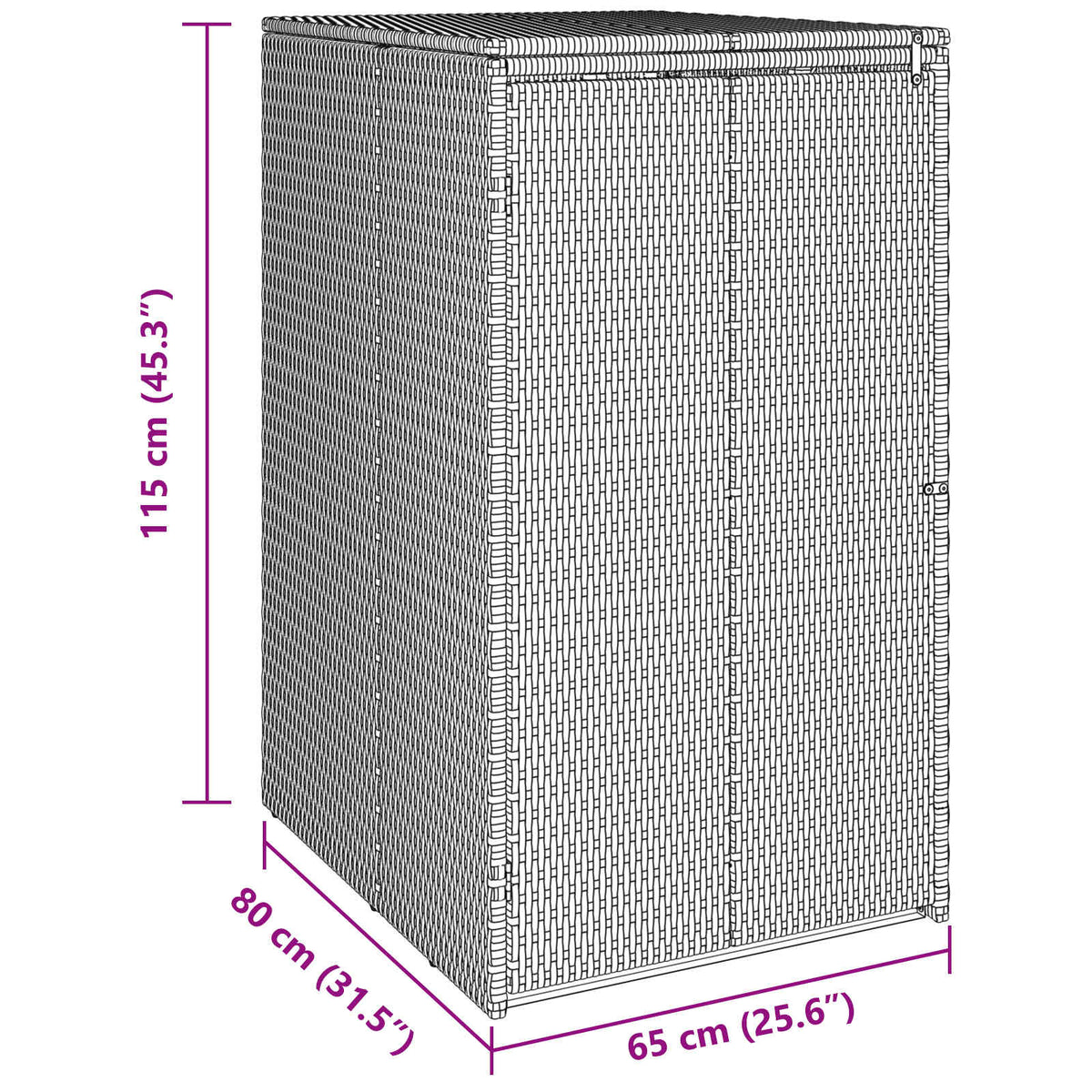 Mülltonnenbox Grau 65 x 80 x 115 cm Polyethylen